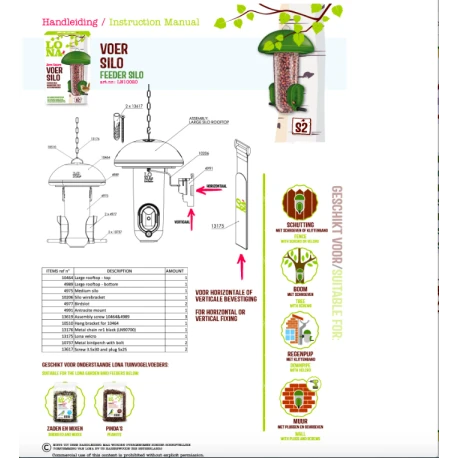 Mangeoire Lona "Voersilo S2" - Vert 2 Mangeoire Lona "Voersilo S2" - Vert – Image 2